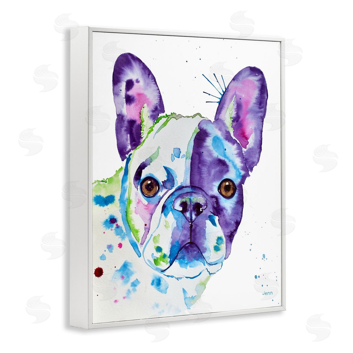 Jen Seeley fr_sideench Bulldog Modern Face Portrait