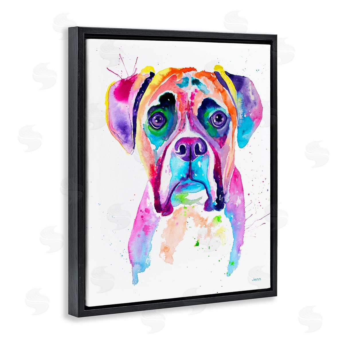 Jen Seeley Boxer Dog Vivid Watercolor Style