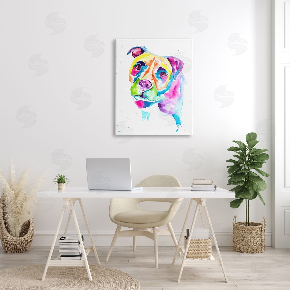 Jen Seeley Pit Bull Casual Watercolor Style