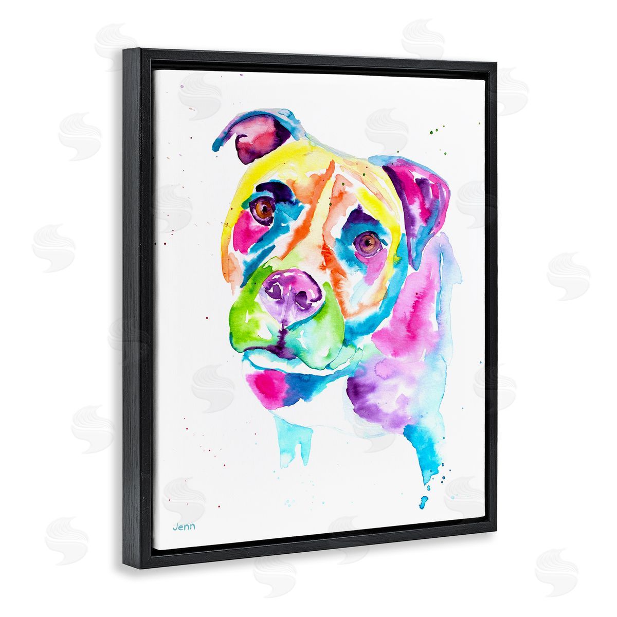 Jen Seeley Pit Bull Casual Watercolor Style