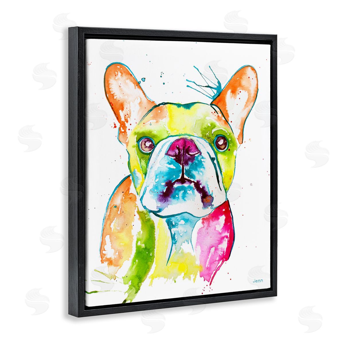 Jen Seeley Modern fr_sideench Bulldog Fun Portrait