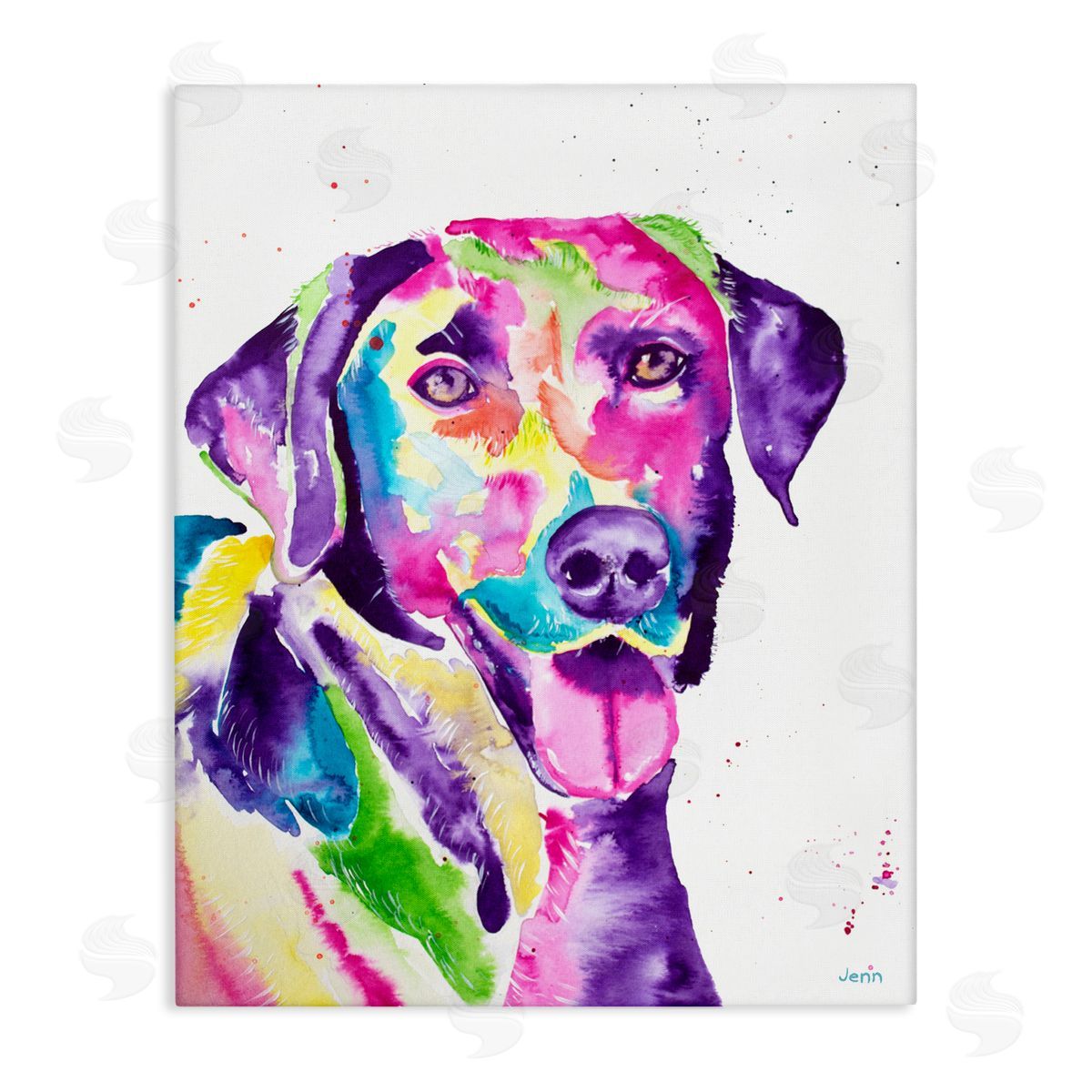 Jen Seeley Purple Lab Dog Happy Retriever