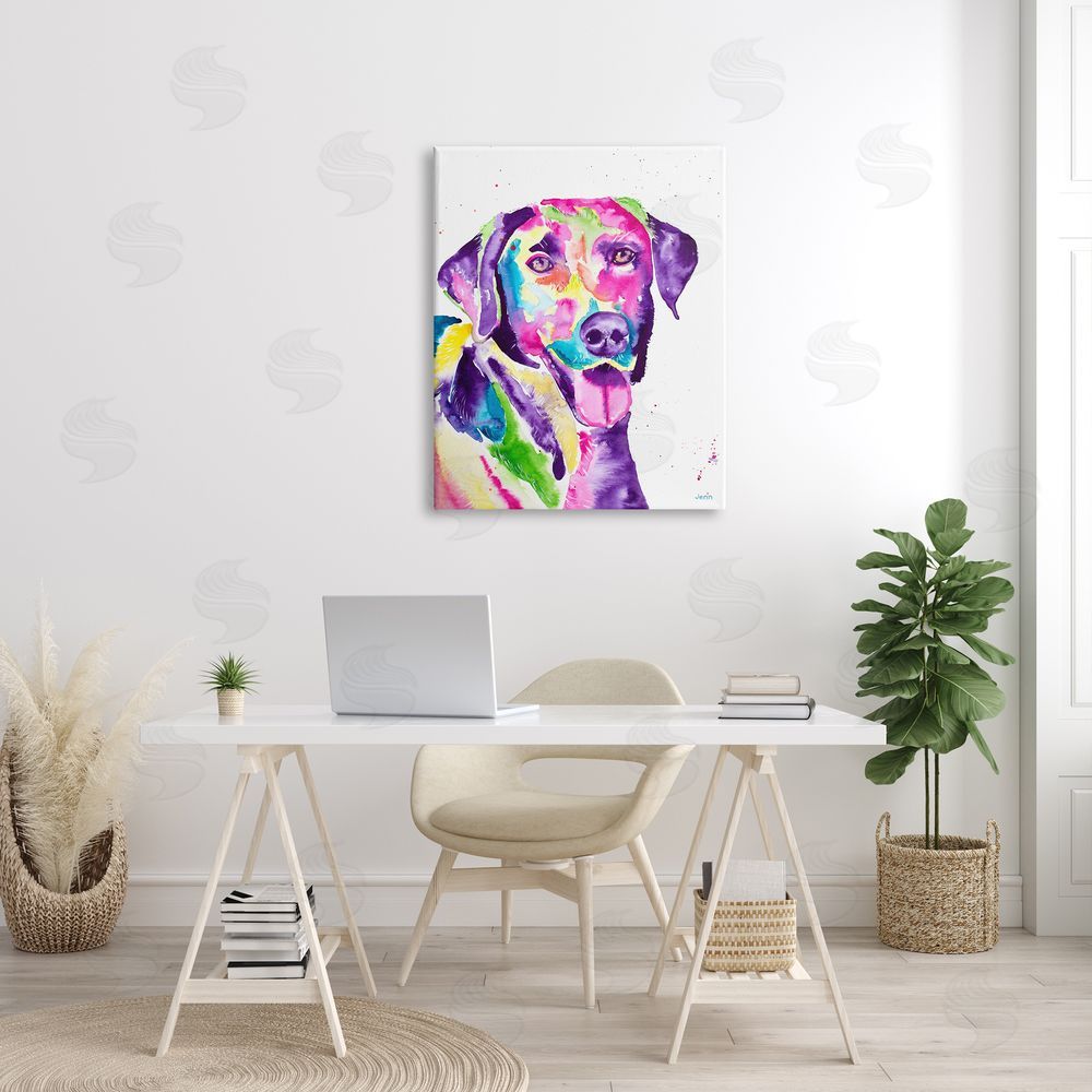 Jen Seeley Purple Lab Dog Happy Retriever