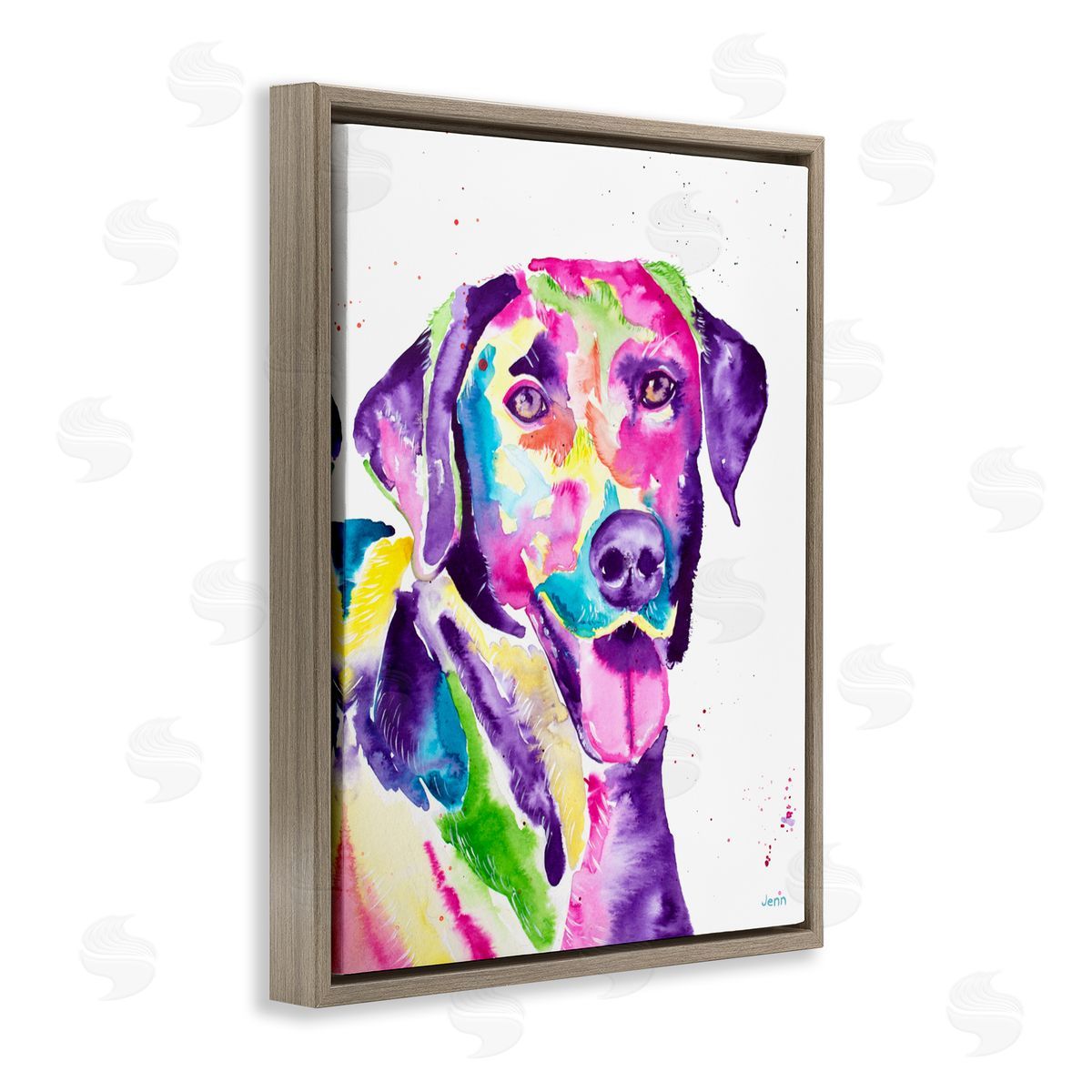 Jen Seeley Purple Lab Dog Happy Retriever