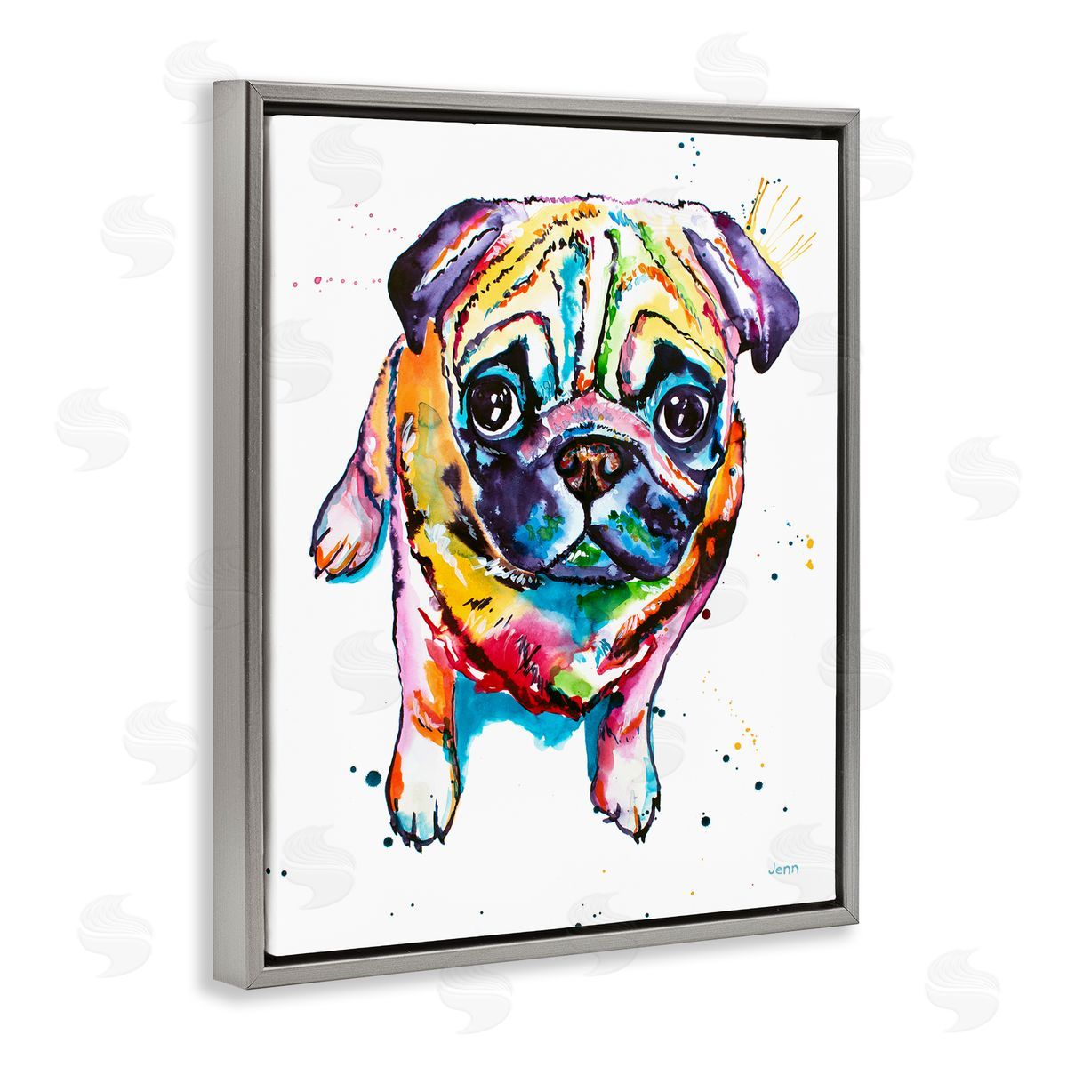 Jen Seeley Fun Hued Pug Puppy Animal