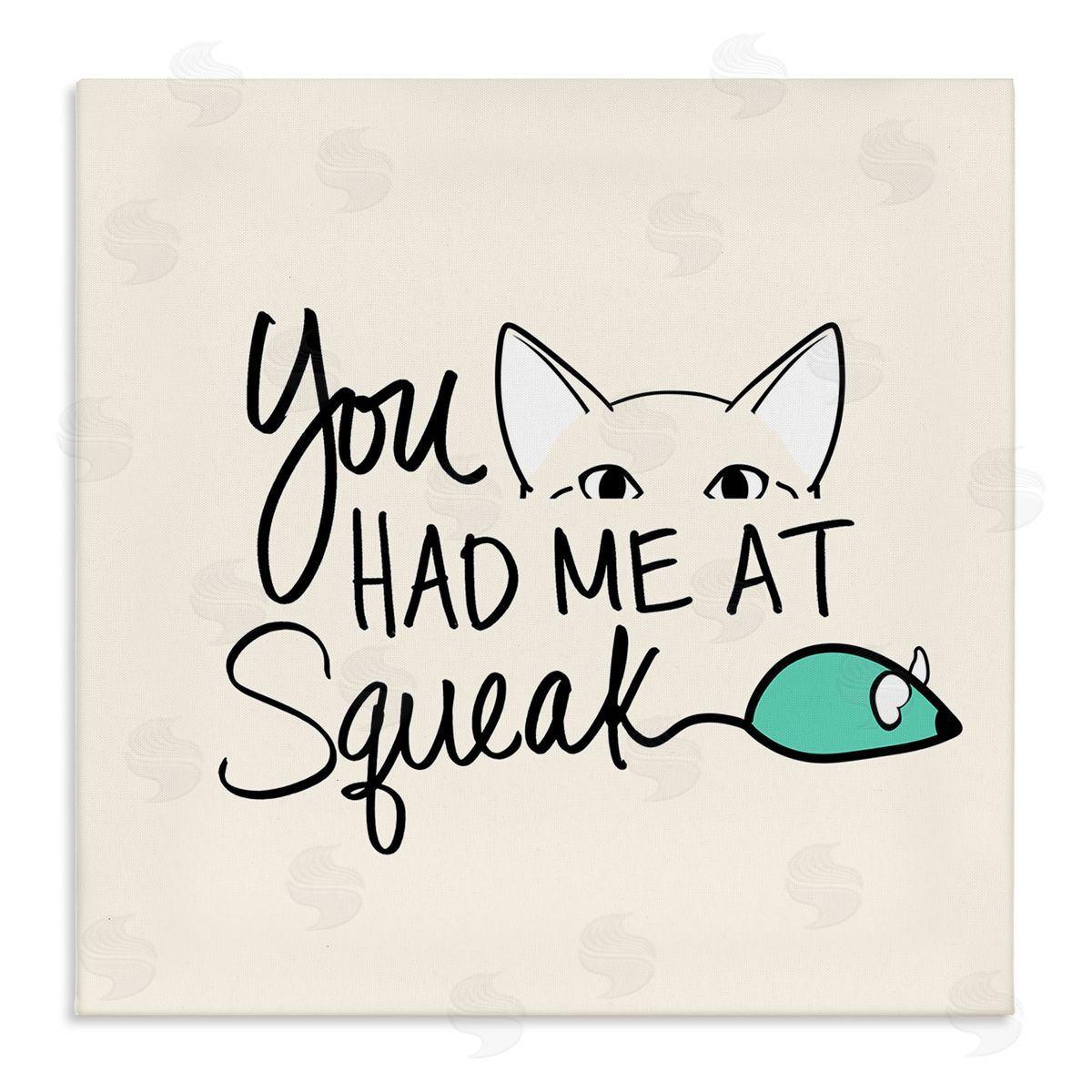 SunDance Group LLC You Had Me At Squeak Peeking Cat Stretched Canvas Wall Art Print