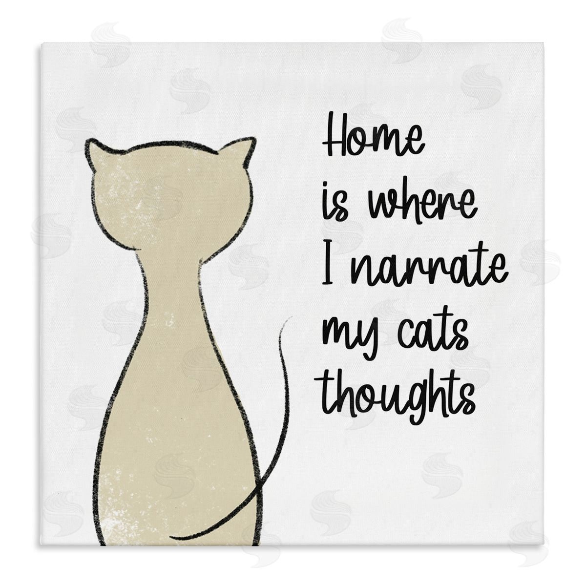 Anna Quach Narrate My Cats Thoughts Phrase Stretched Canvas Wall Art Print