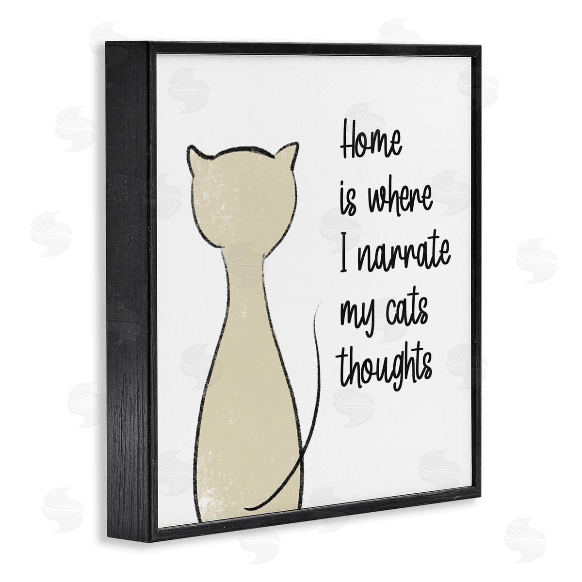 Anna Quach Narrate My Cats Thoughts Phrase Black Framed Glicee Wall Art Print