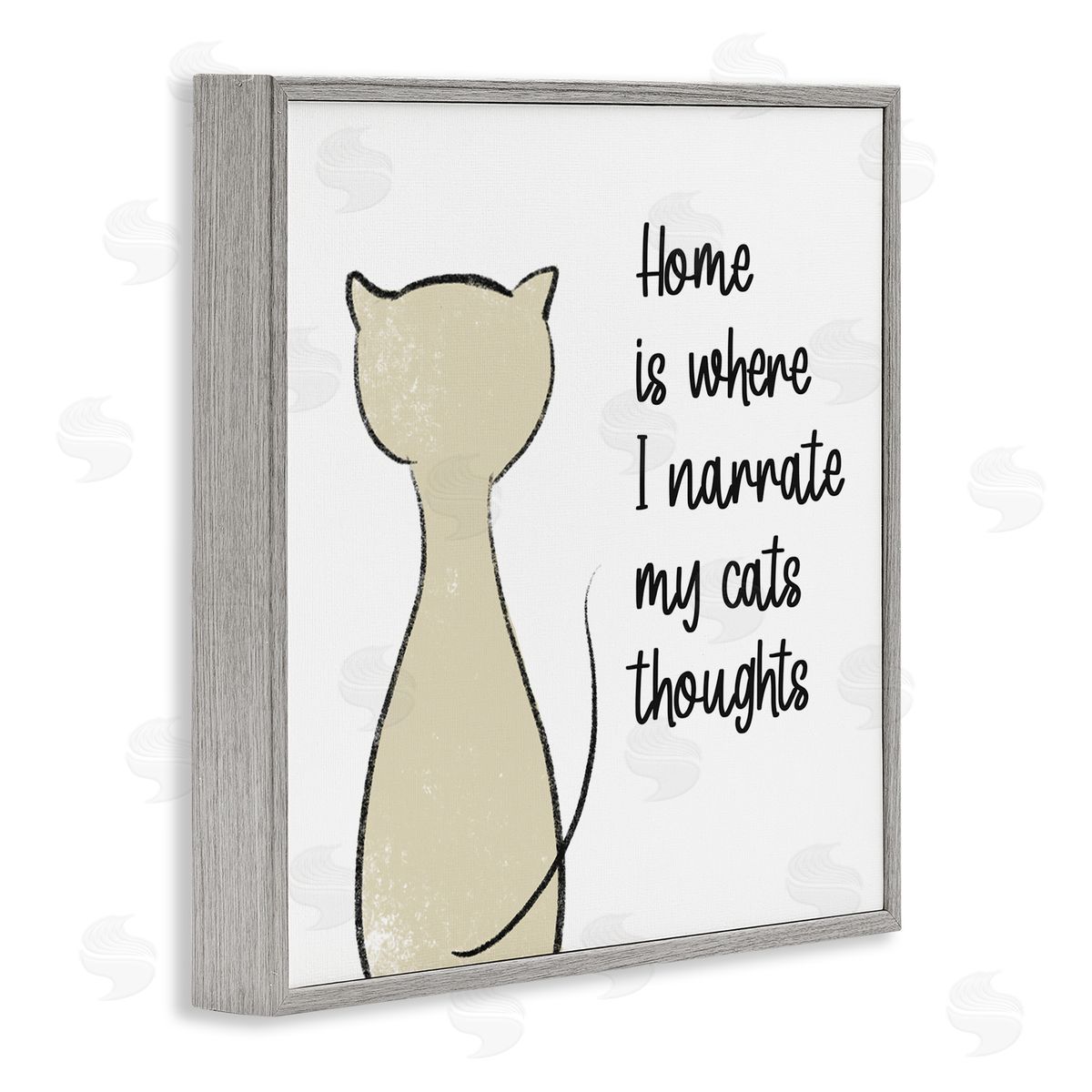 Anna Quach Narrate My Cats Thoughts Phrase Gray Framed Glicee Wall Art Print