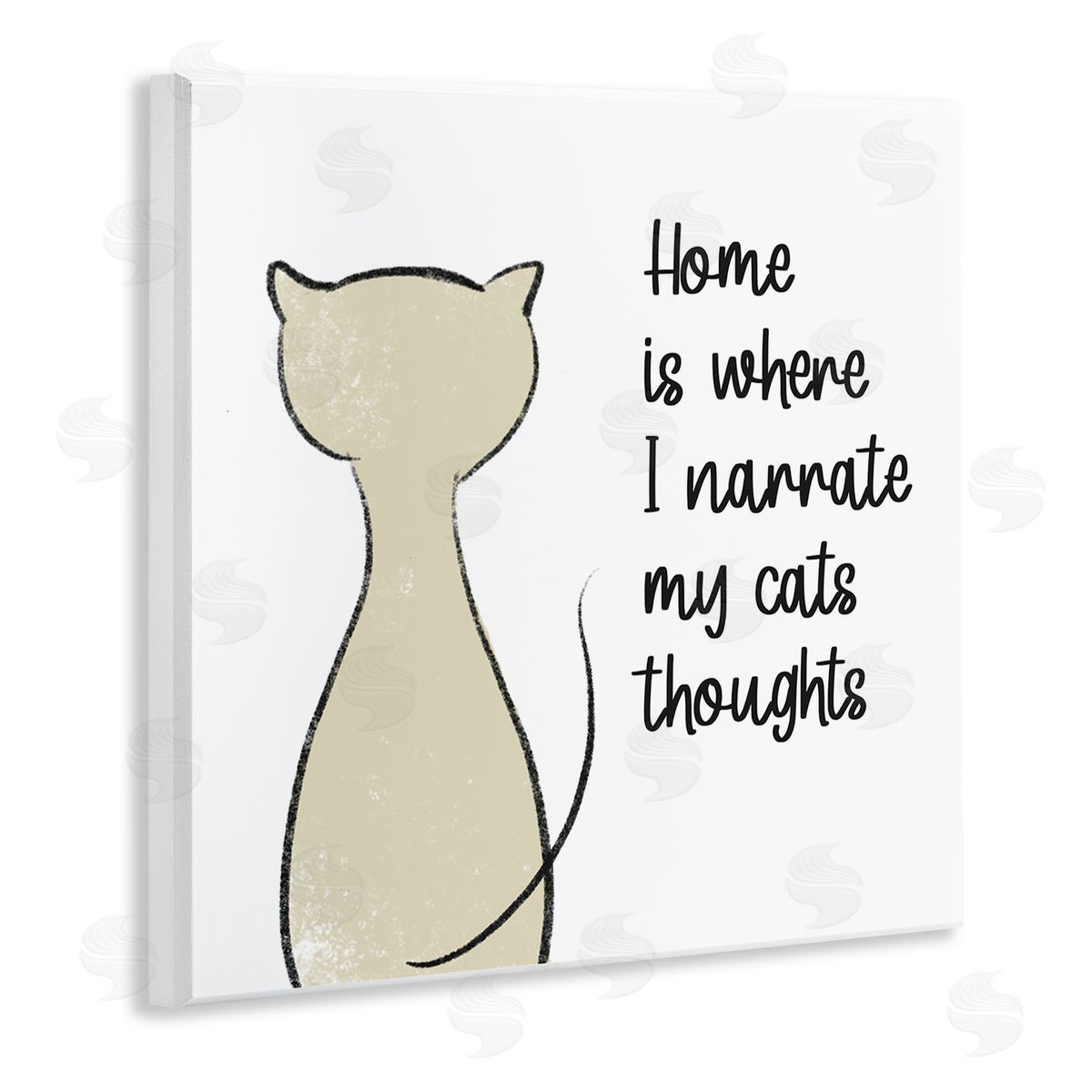 Anna Quach Narrate My Cats Thoughts Phrase Wooden Wall Plaque Art Print
