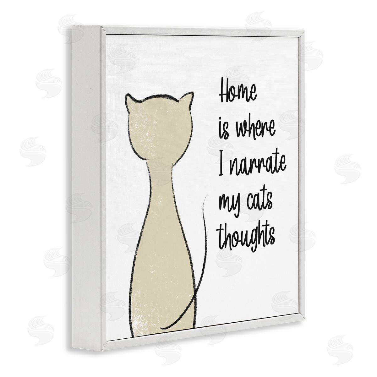 Anna Quach Narrate My Cats Thoughts Phrase White Framed Glicee Wall Art Print