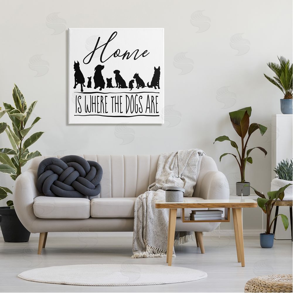 Elizabeth Medley Home Is Where Dogs Are Phrase Canvas Wall Art in Room
