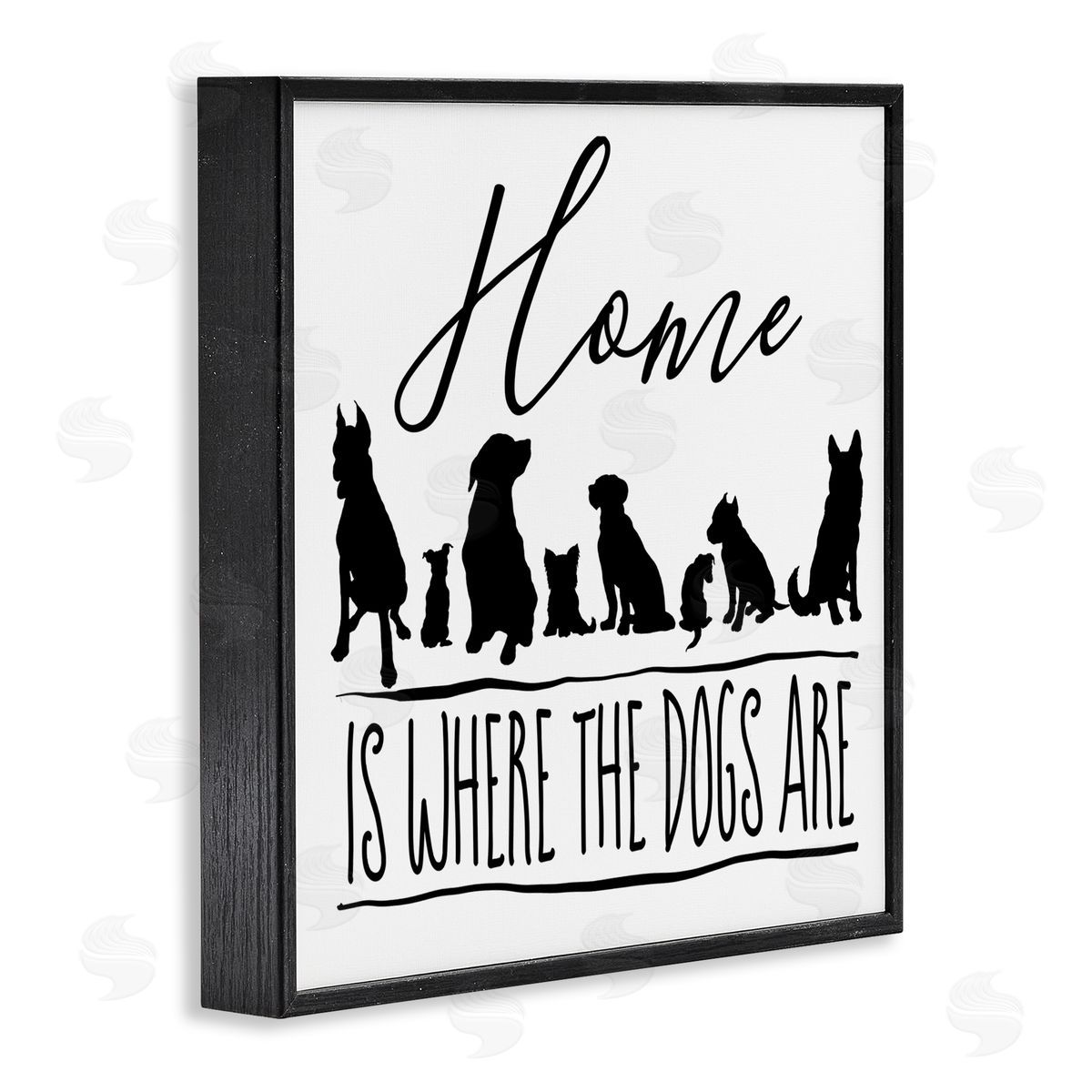 Elizabeth Medley Home Is Where Dogs Are Phrase Black Framed Glicee Wall Art Print