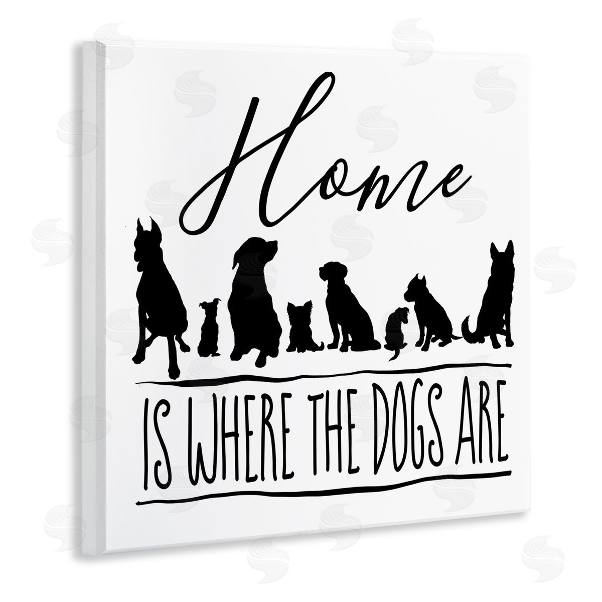 Elizabeth Medley Home Is Where Dogs Are Phrase Wooden Wall Plaque Art Print
