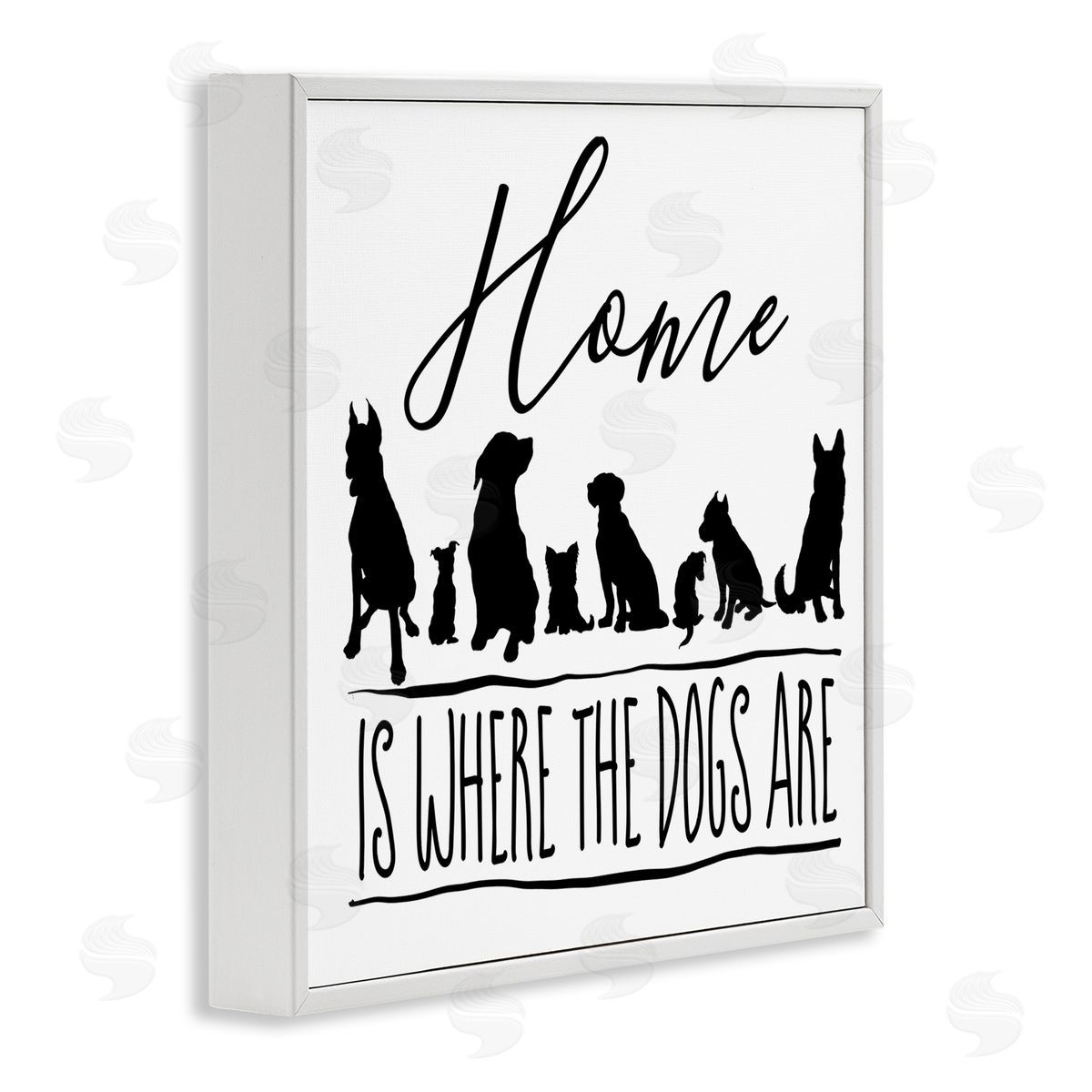 Elizabeth Medley Home Is Where Dogs Are Phrase White Framed Glicee Wall Art Print