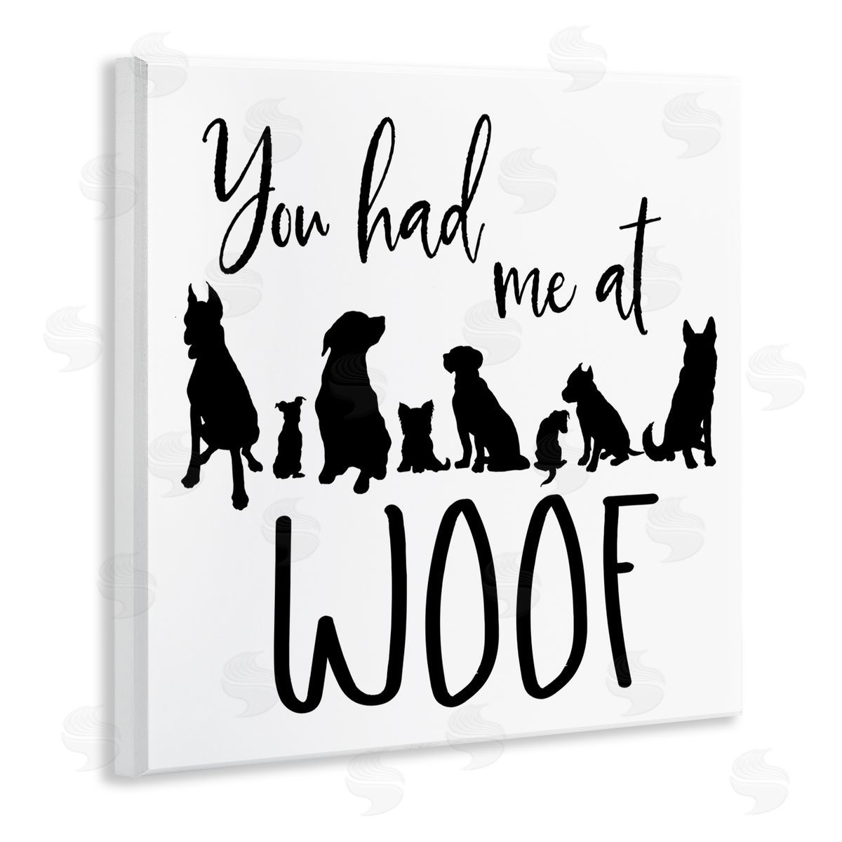 Elizabeth Medley You Had Me At Woof Silhouette Phrase Wooden Wall Plaque Art Print