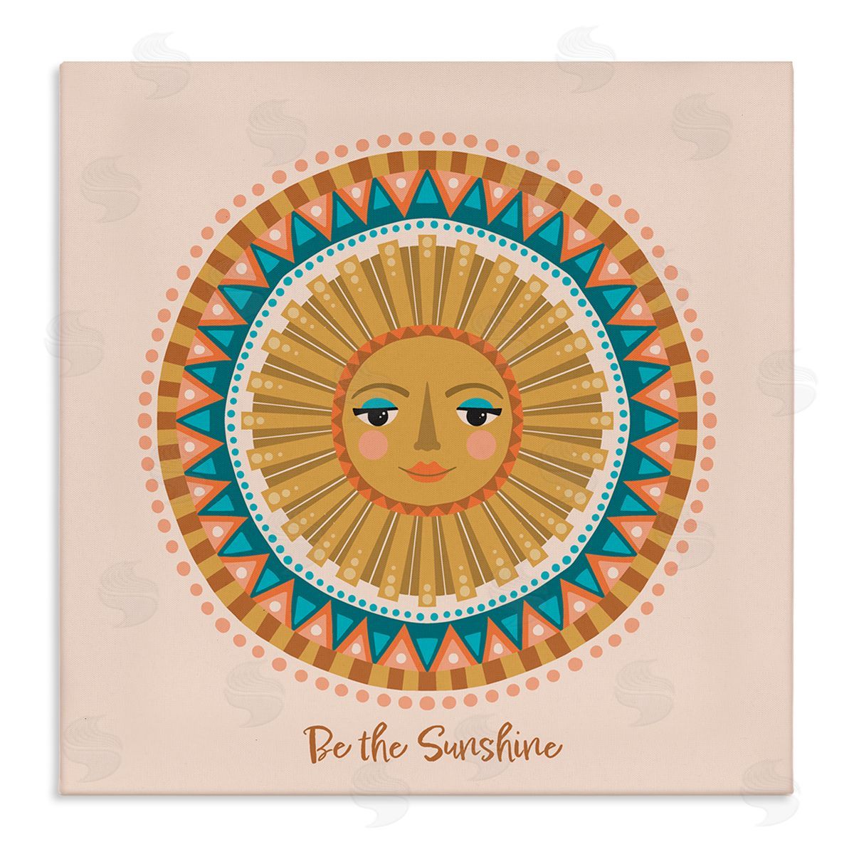 Caroline Alfreds Boho Be The Sunshine Pattern Stretched Canvas Wall Art Print