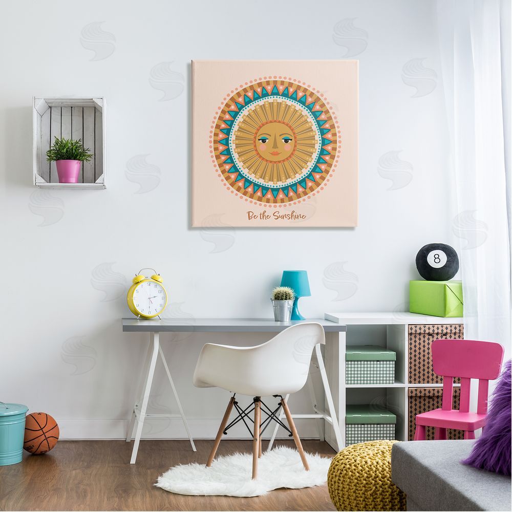 Caroline Alfreds Boho Be The Sunshine Pattern Canvas Wall Art in Room