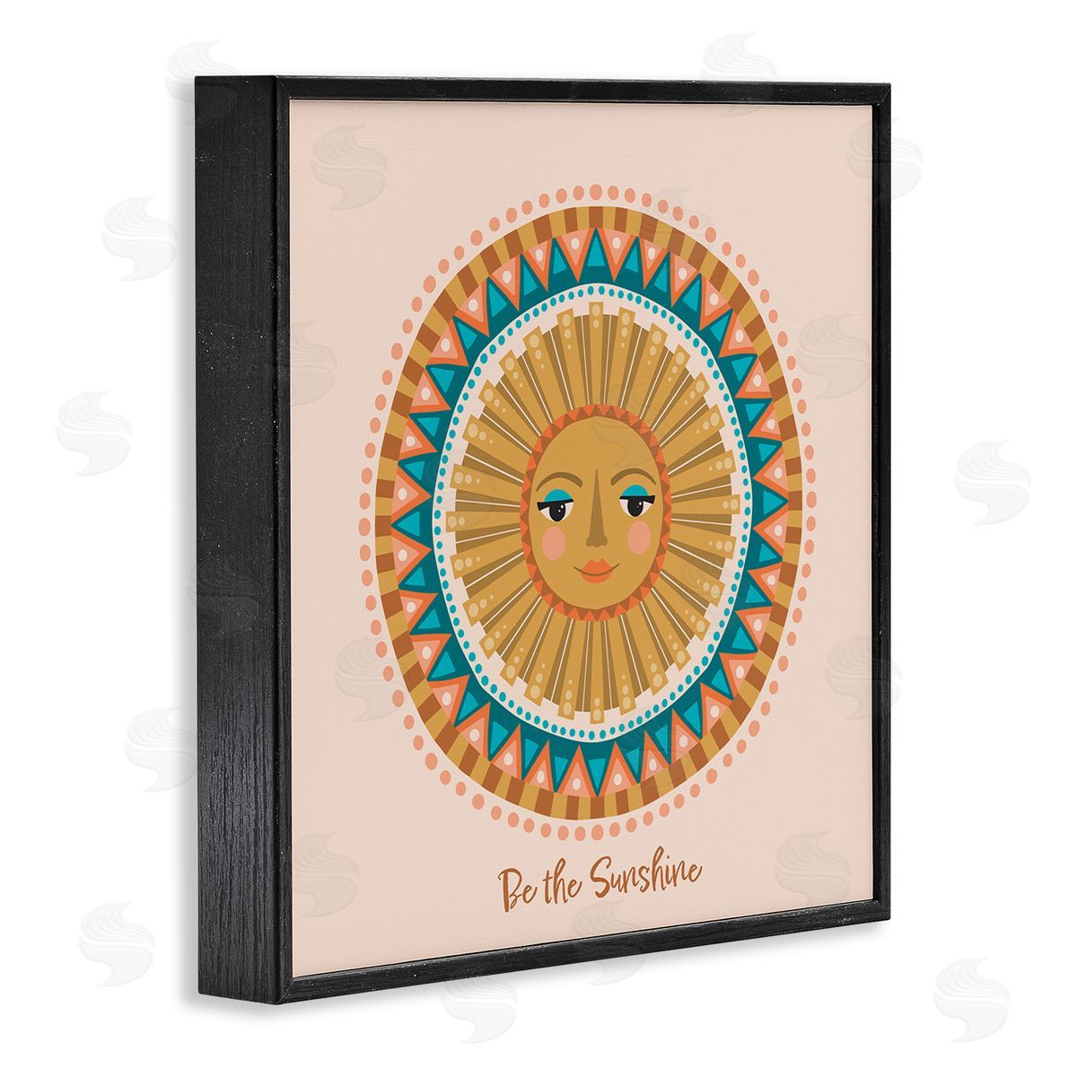 Caroline Alfreds Boho Be The Sunshine Pattern Black Framed Glicee Wall Art Print