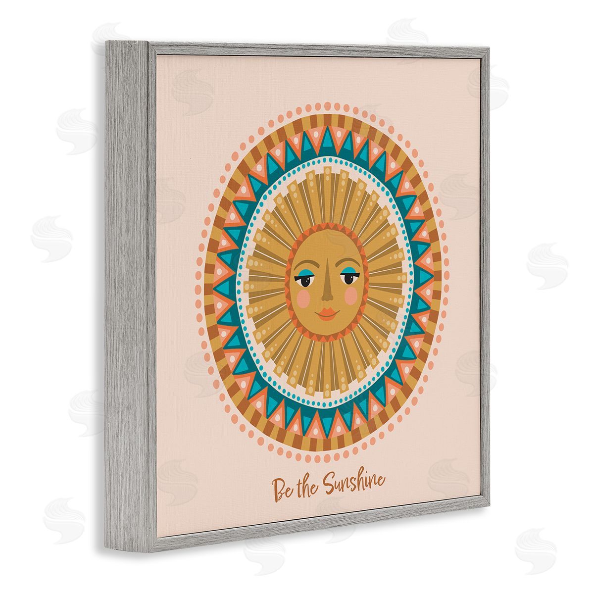 Caroline Alfreds Boho Be The Sunshine Pattern Gray Framed Glicee Wall Art Print