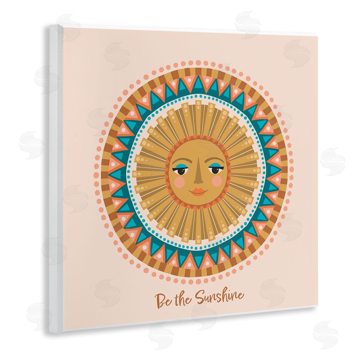 Caroline Alfreds Boho Be The Sunshine Pattern Wooden Wall Plaque Art Print