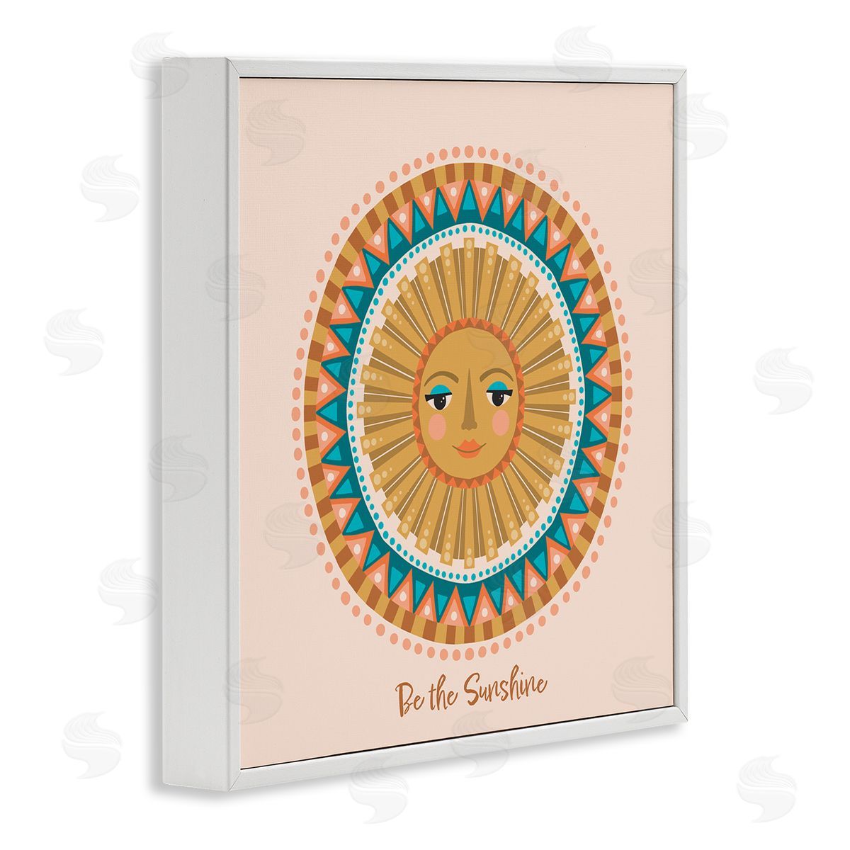Caroline Alfreds Boho Be The Sunshine Pattern White Framed Glicee Wall Art Print