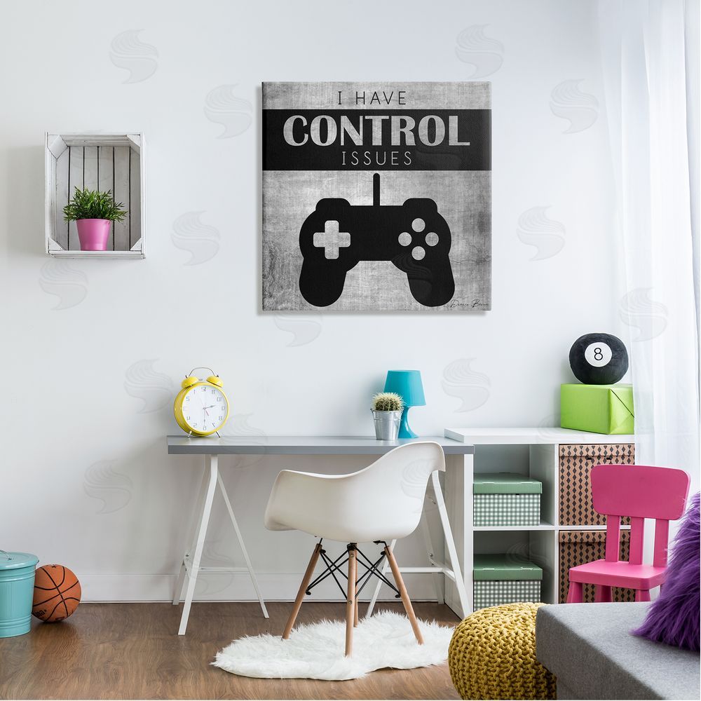 Denise Brown I Have Control Issues Gaming Phrase Canvas Wall Art in Room