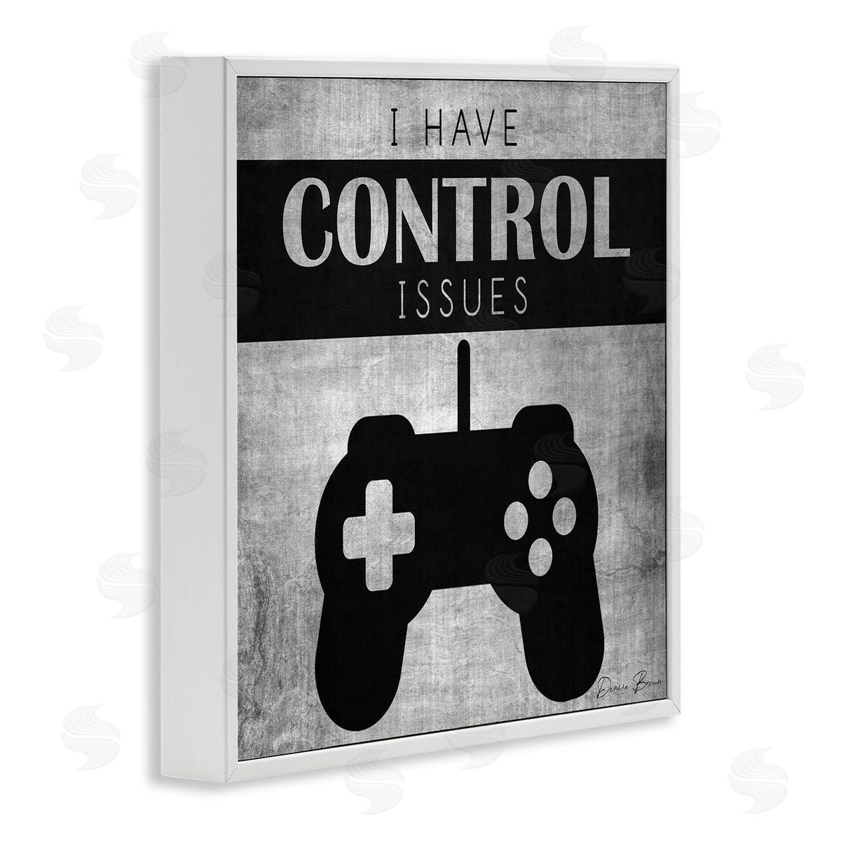 Denise Brown I Have Control Issues Gaming Phrase White Framed Glicee Wall Art Print