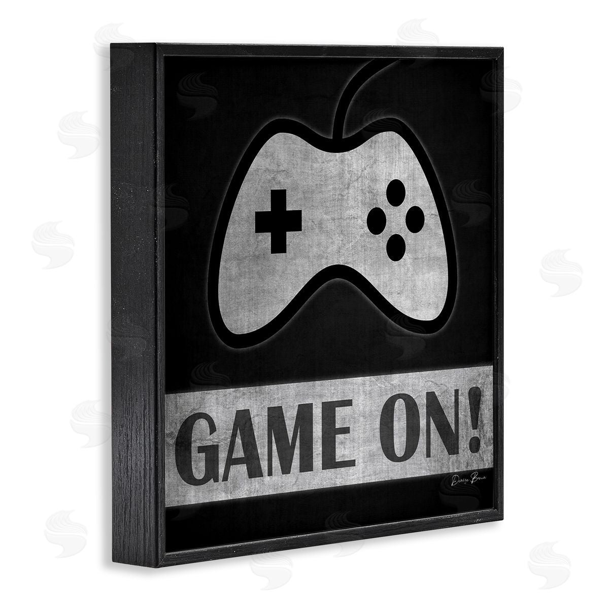 Denise Brown Game On Video Gaming Phrase Black Framed Glicee Wall Art Print