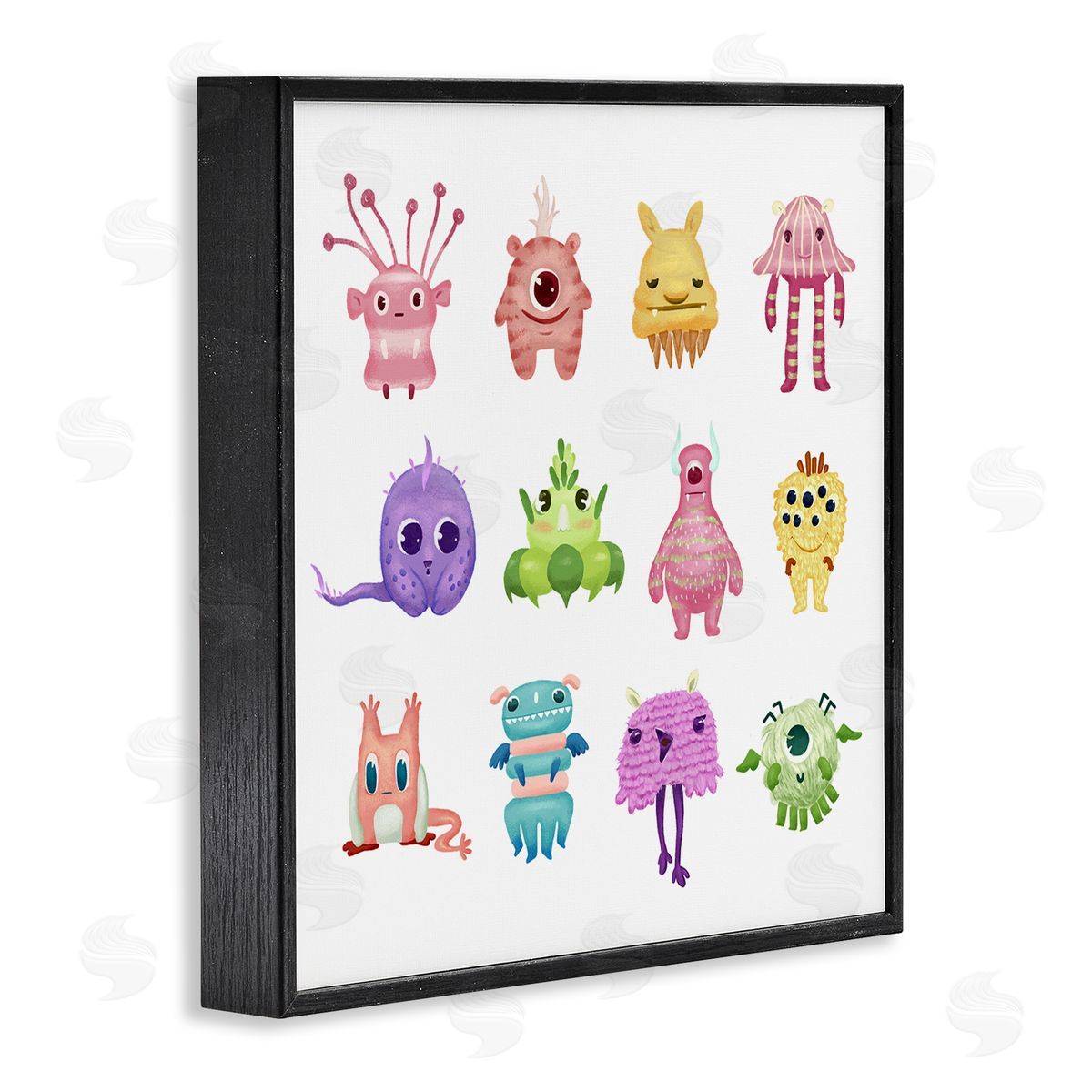 Ziwei Li Fun Varied Monster Creatures Black Framed Glicee Wall Art Print