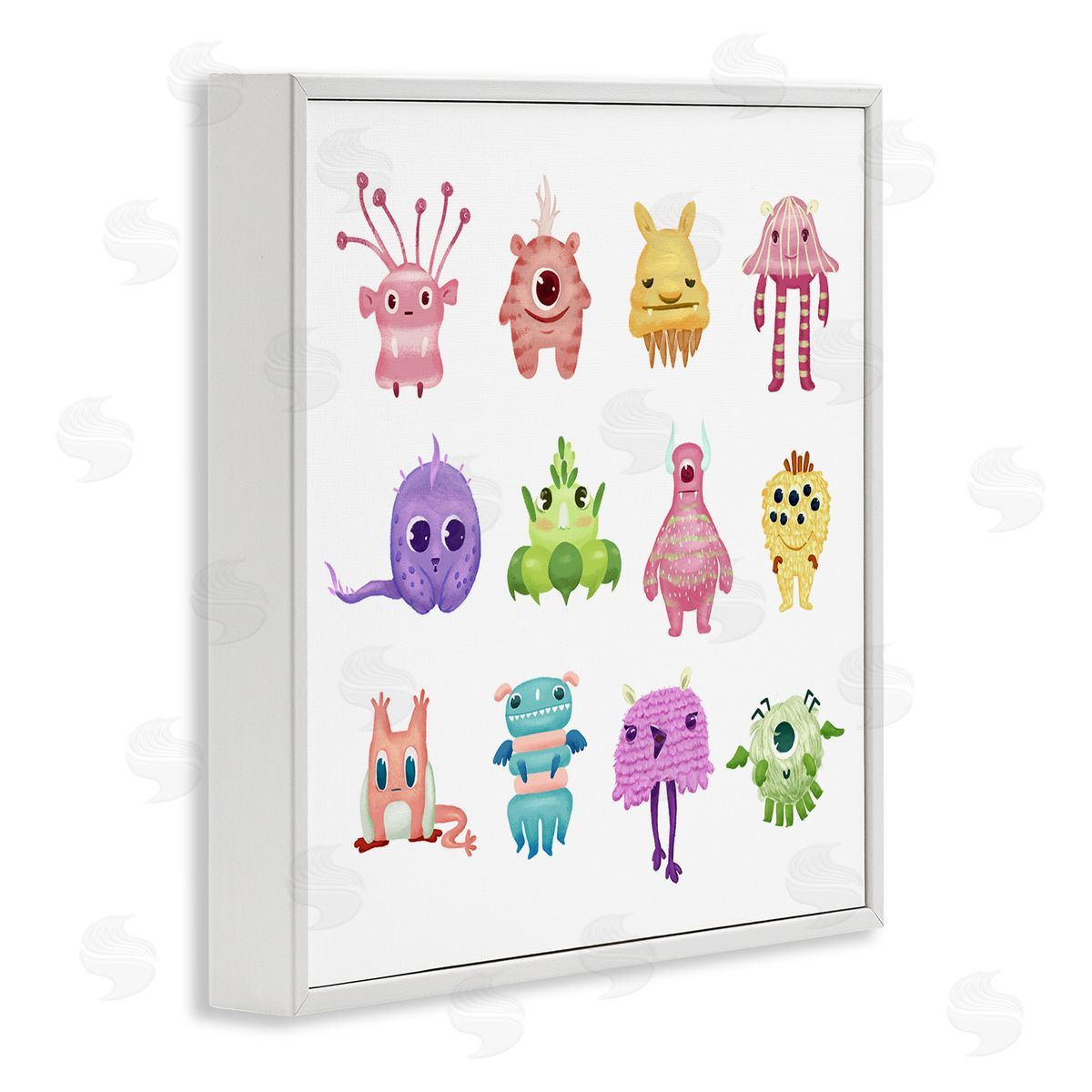 Ziwei Li Fun Varied Monster Creatures White Framed Glicee Wall Art Print
