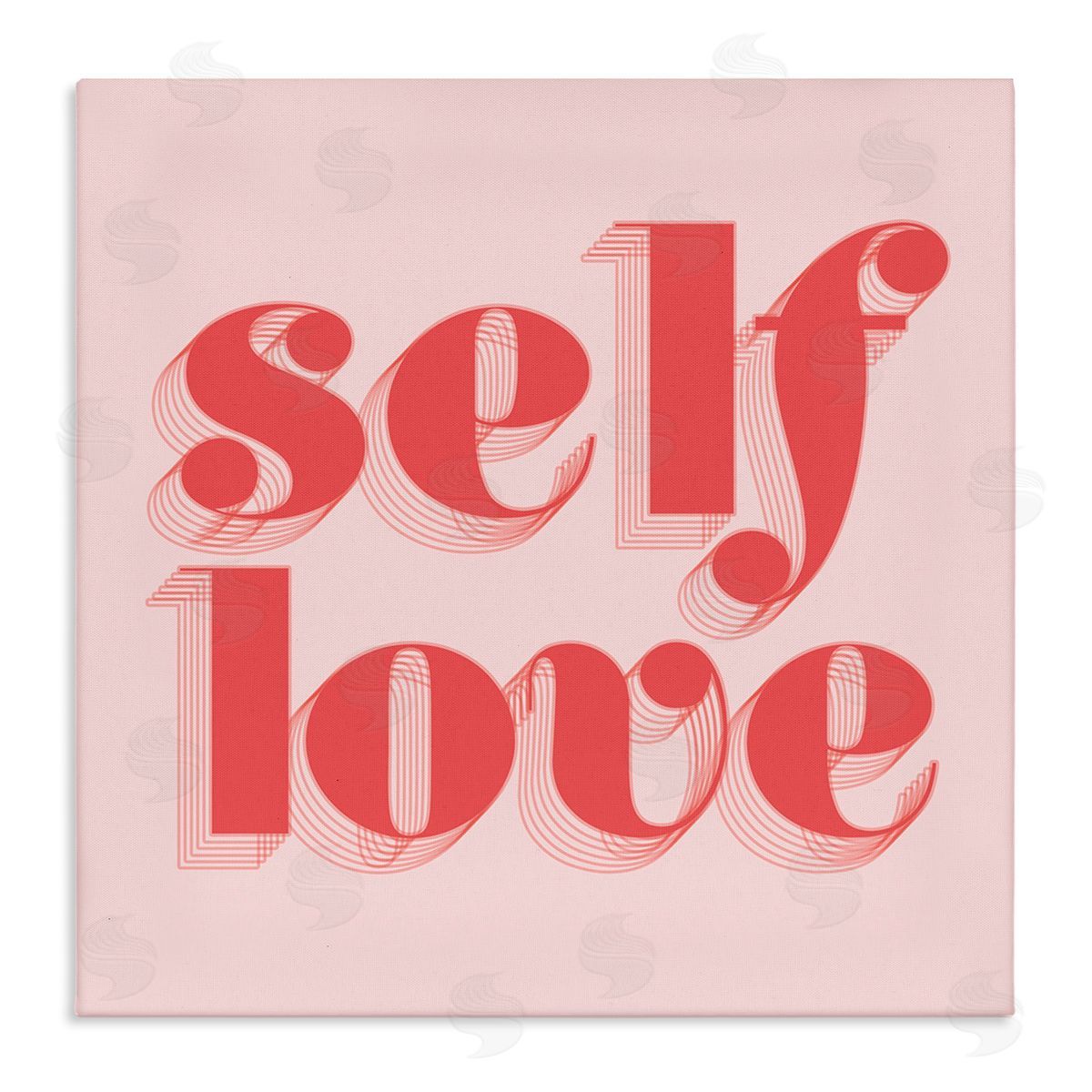 Stupell Studio Self Love Retro Phrase Stretched Canvas Wall Art Print