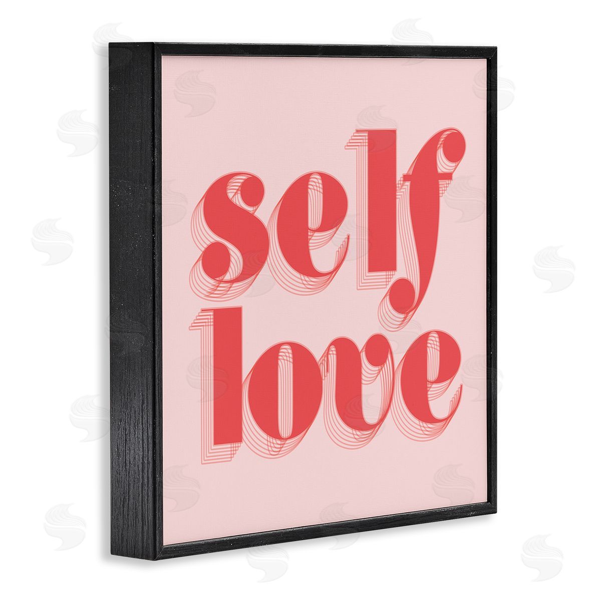 Stupell Studio Self Love Retro Phrase Black Framed Glicee Wall Art Print