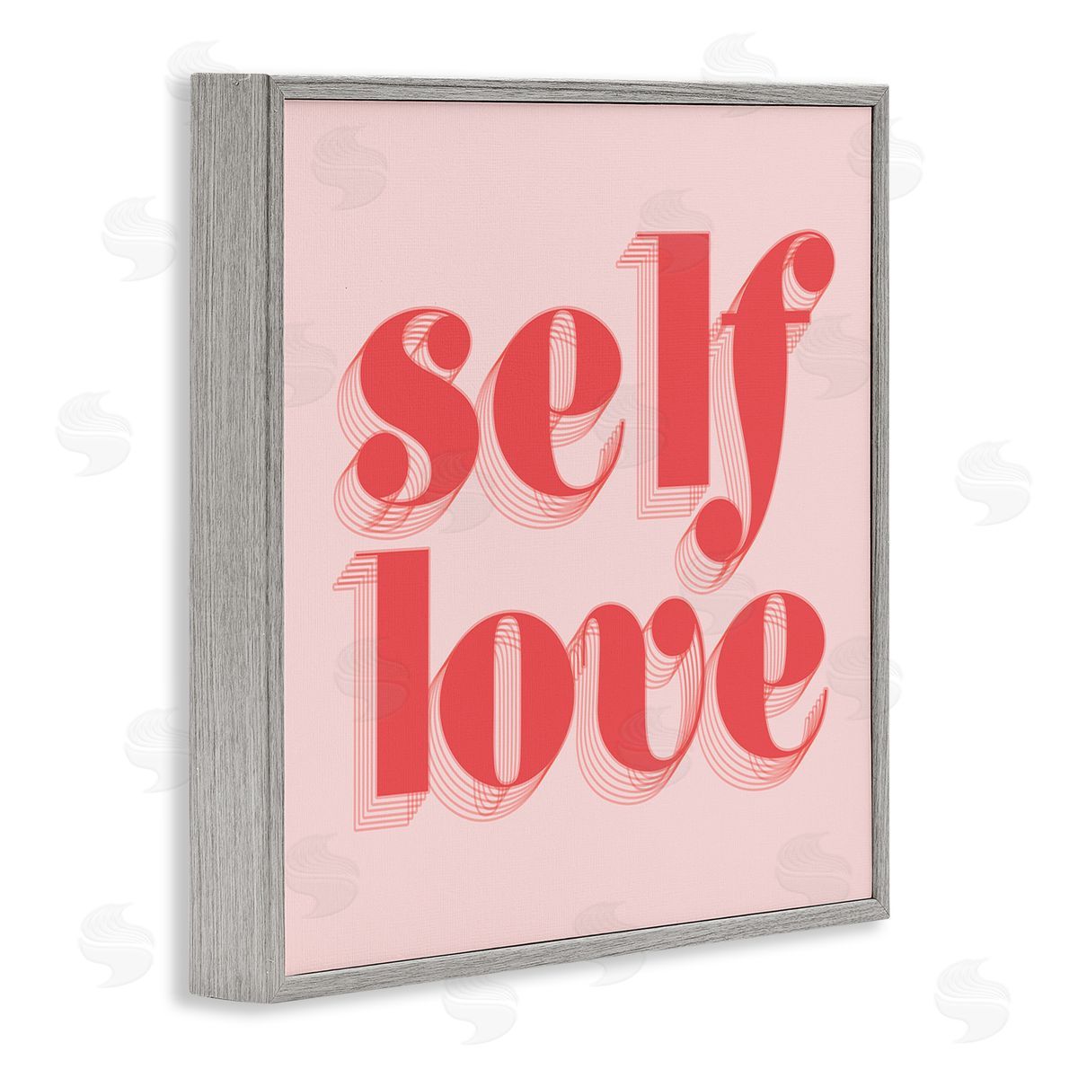 Stupell Studio Self Love Retro Phrase Gray Framed Glicee Wall Art Print