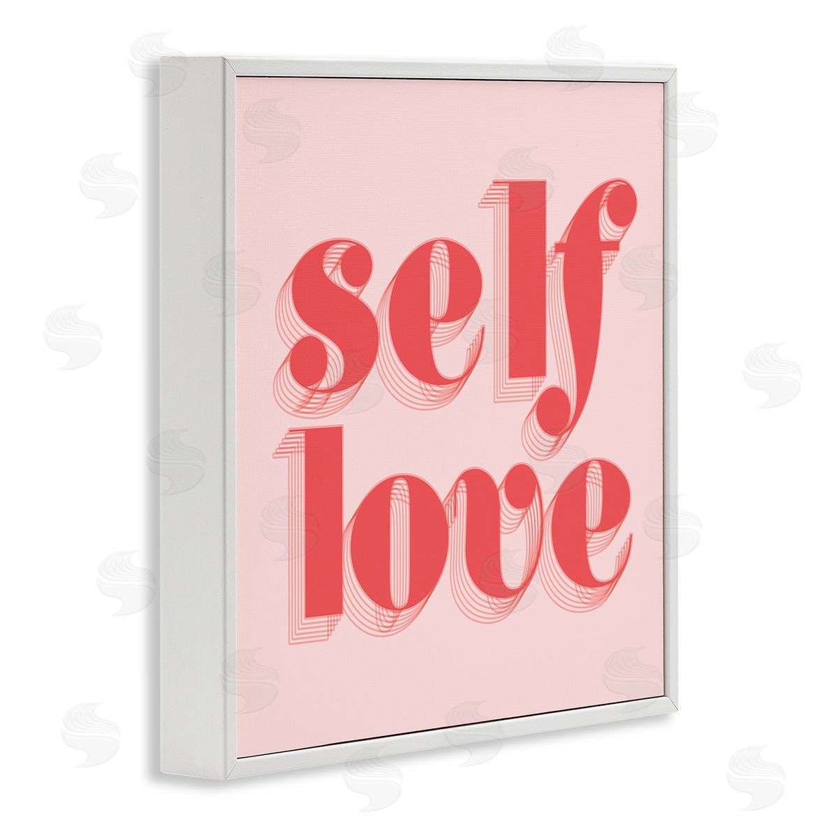 Stupell Studio Self Love Retro Phrase White Framed Glicee Wall Art Print