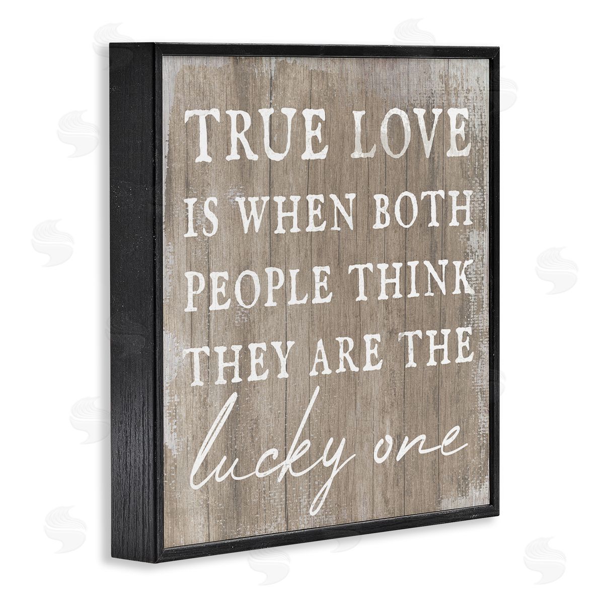 Stupell Studio True Love Lucky Ones Romantic Phrase Black Framed Glicee Wall Art Print