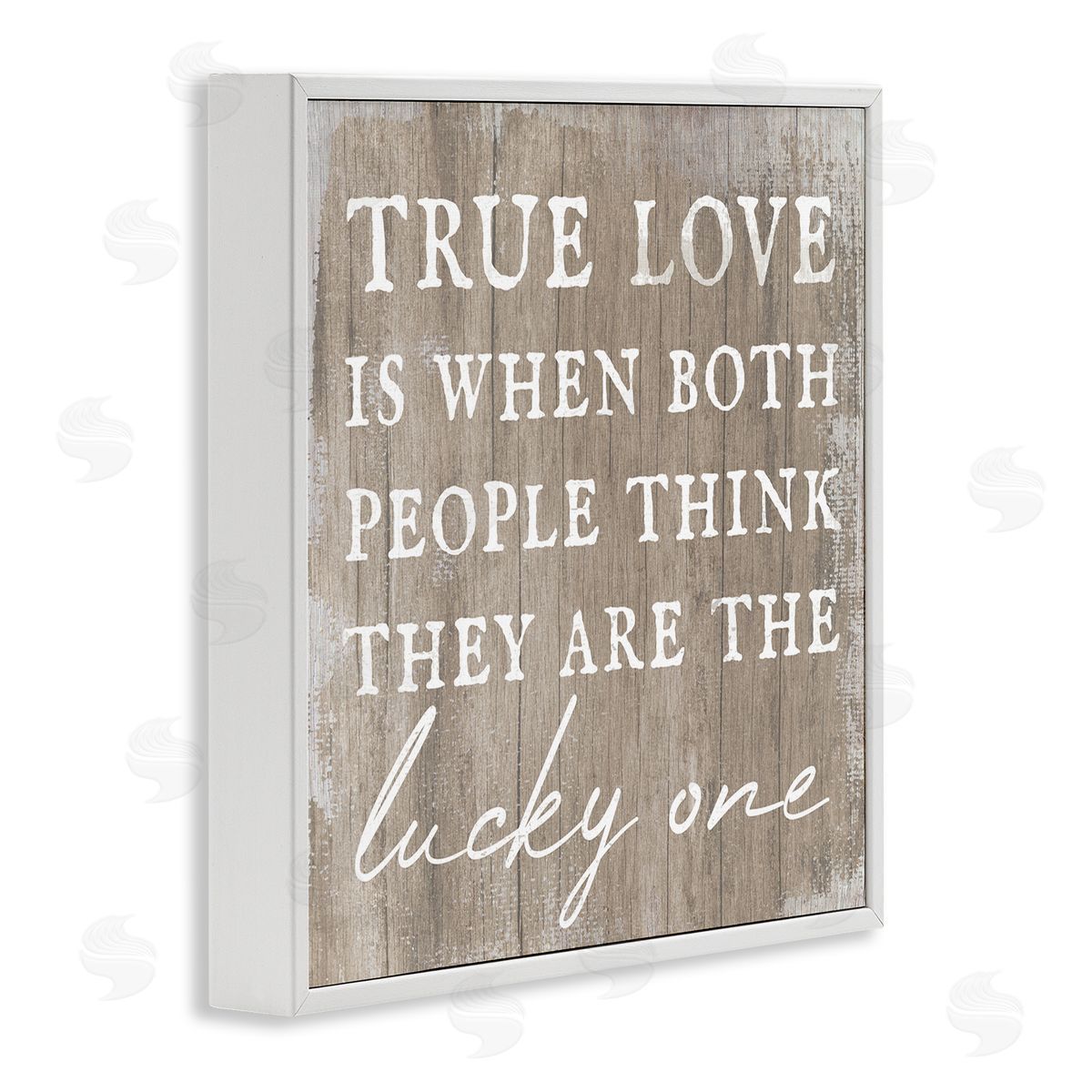 Stupell Studio True Love Lucky Ones Romantic Phrase White Framed Glicee Wall Art Print