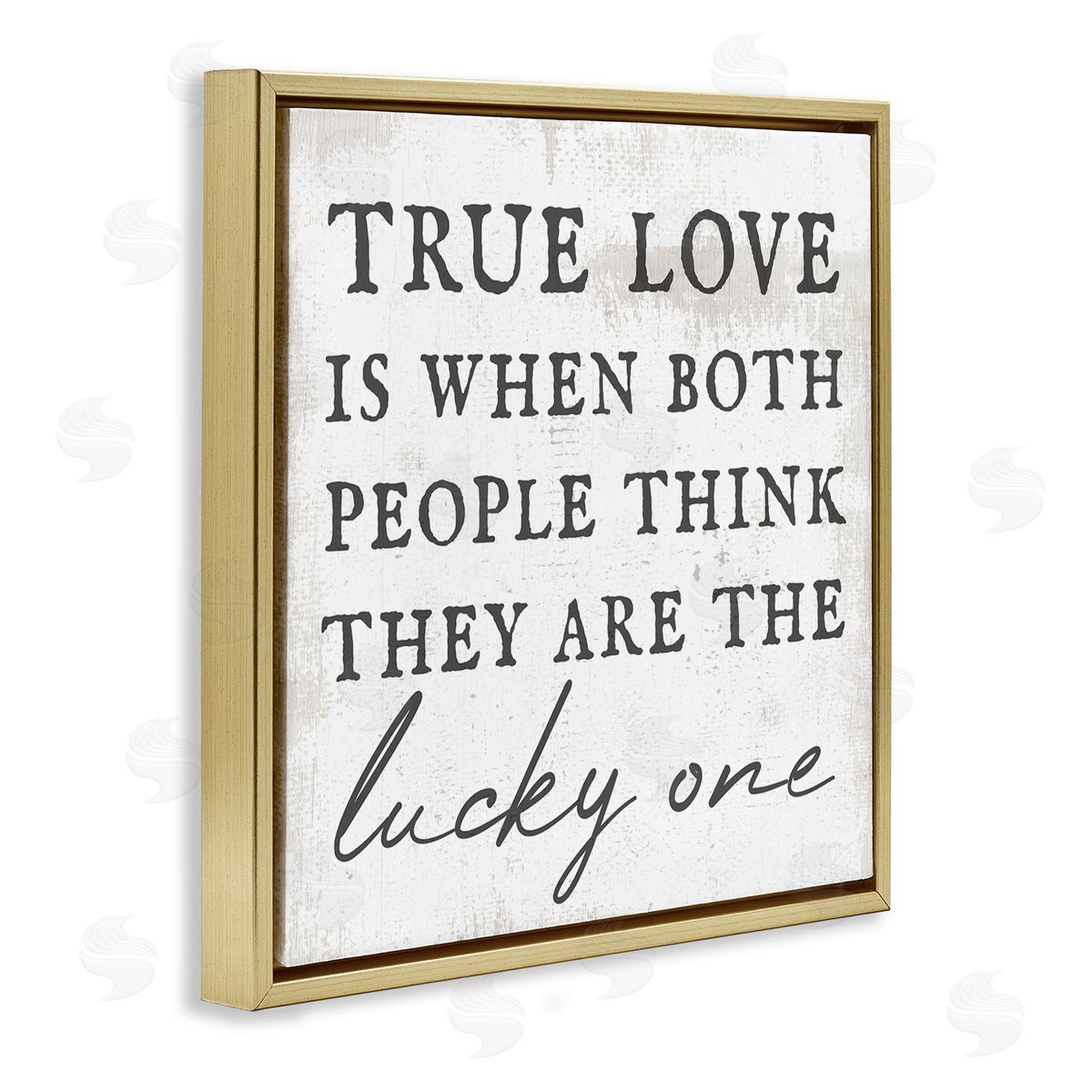True Love Romantic Phrase Gold Floating Frame Canvas Wall Art, Home Decor by Stupell Studio
