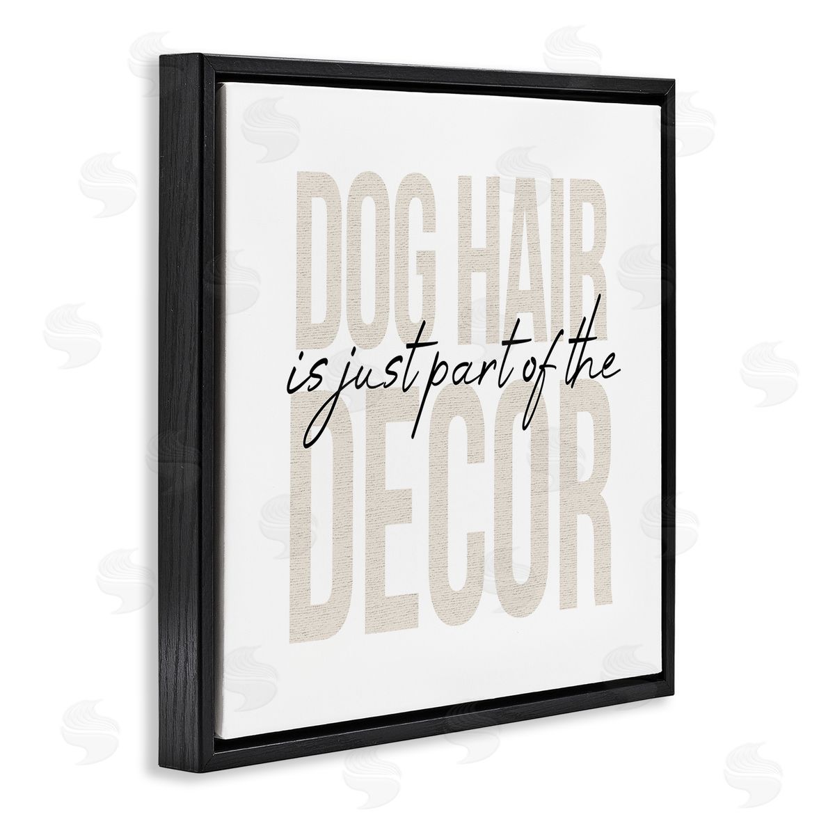 Stupell Studio Dog Hair Funny Pet Humor Black Floating Frame Canvas Wall Art Print