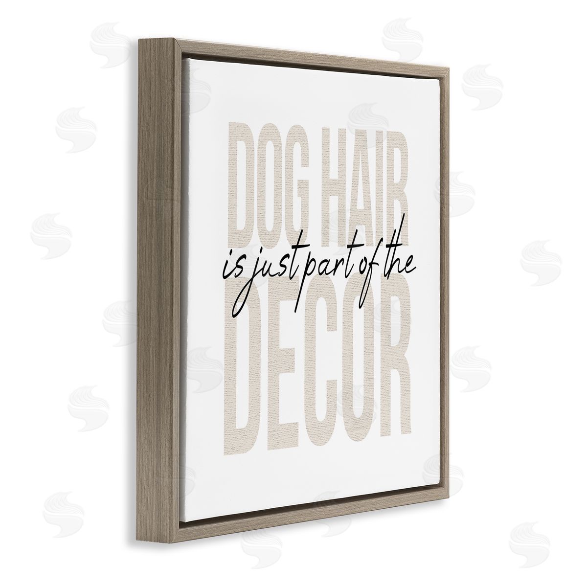 Stupell Studio Dog Hair Funny Pet Humor Brown Floating Frame Canvas Wall Art Print