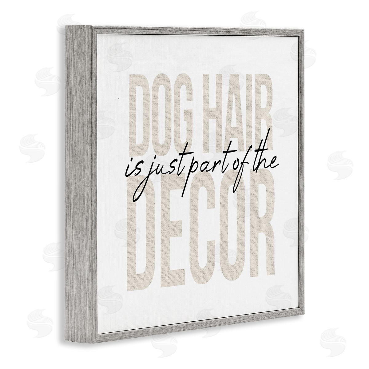 Stupell Studio Dog Hair Funny Pet Humor Gray Framed Glicee Wall Art Print