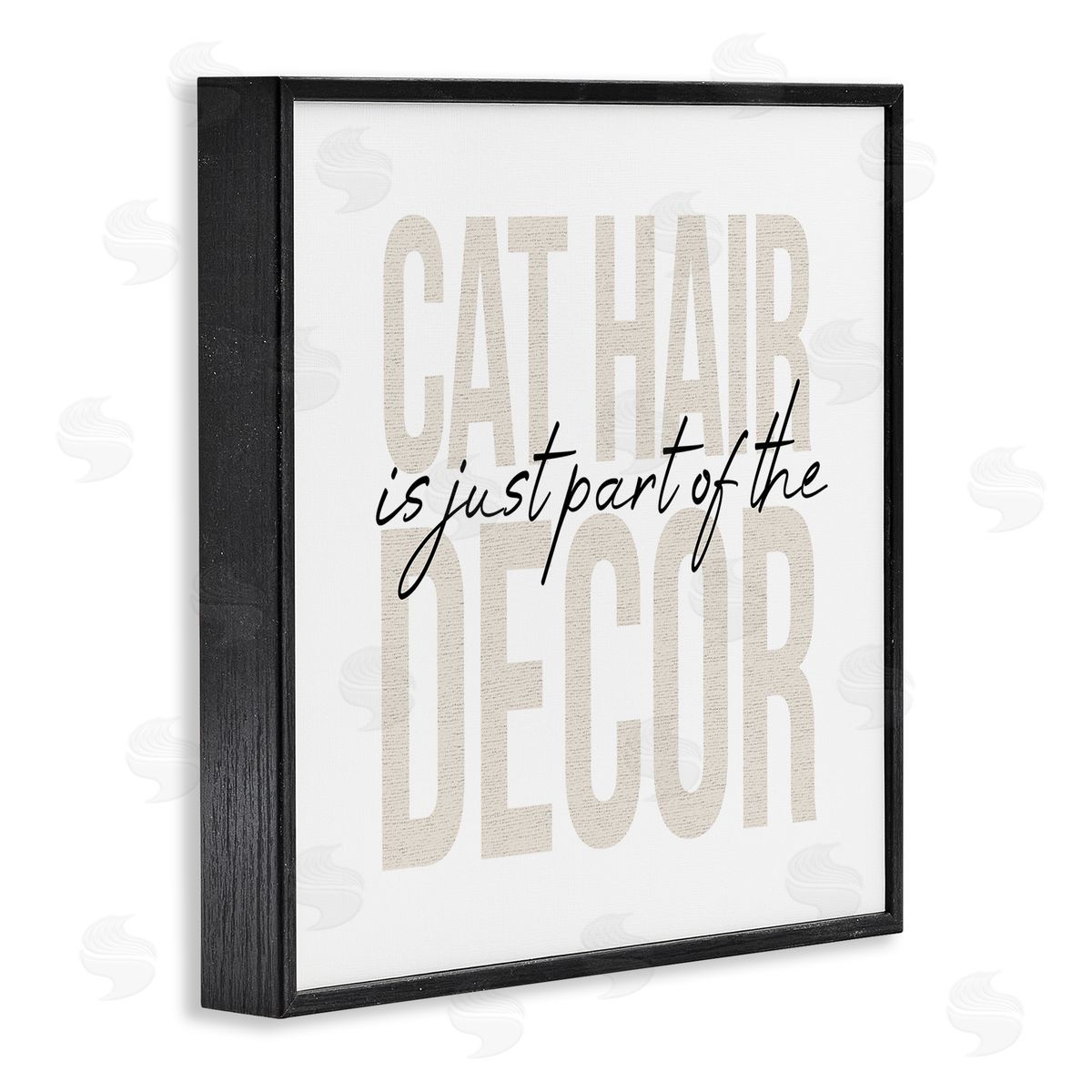 Stupell Studio Funny Cat Hair Pet Phrase Black Framed Glicee Wall Art Print