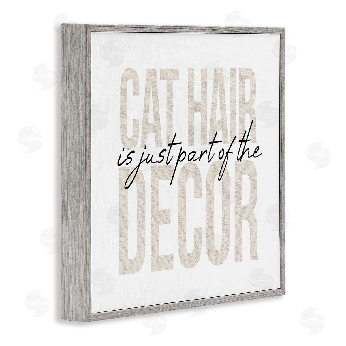 Stupell Studio Funny Cat Hair Pet Phrase Gray Framed Glicee Wall Art Print