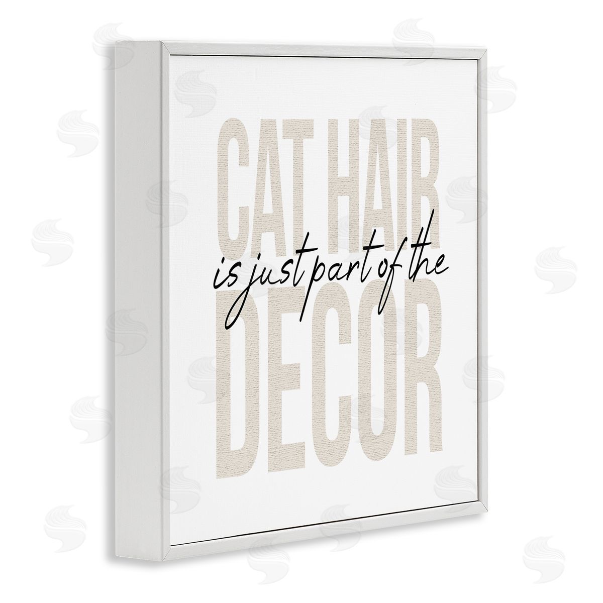 Stupell Studio Funny Cat Hair Pet Phrase White Framed Glicee Wall Art Print