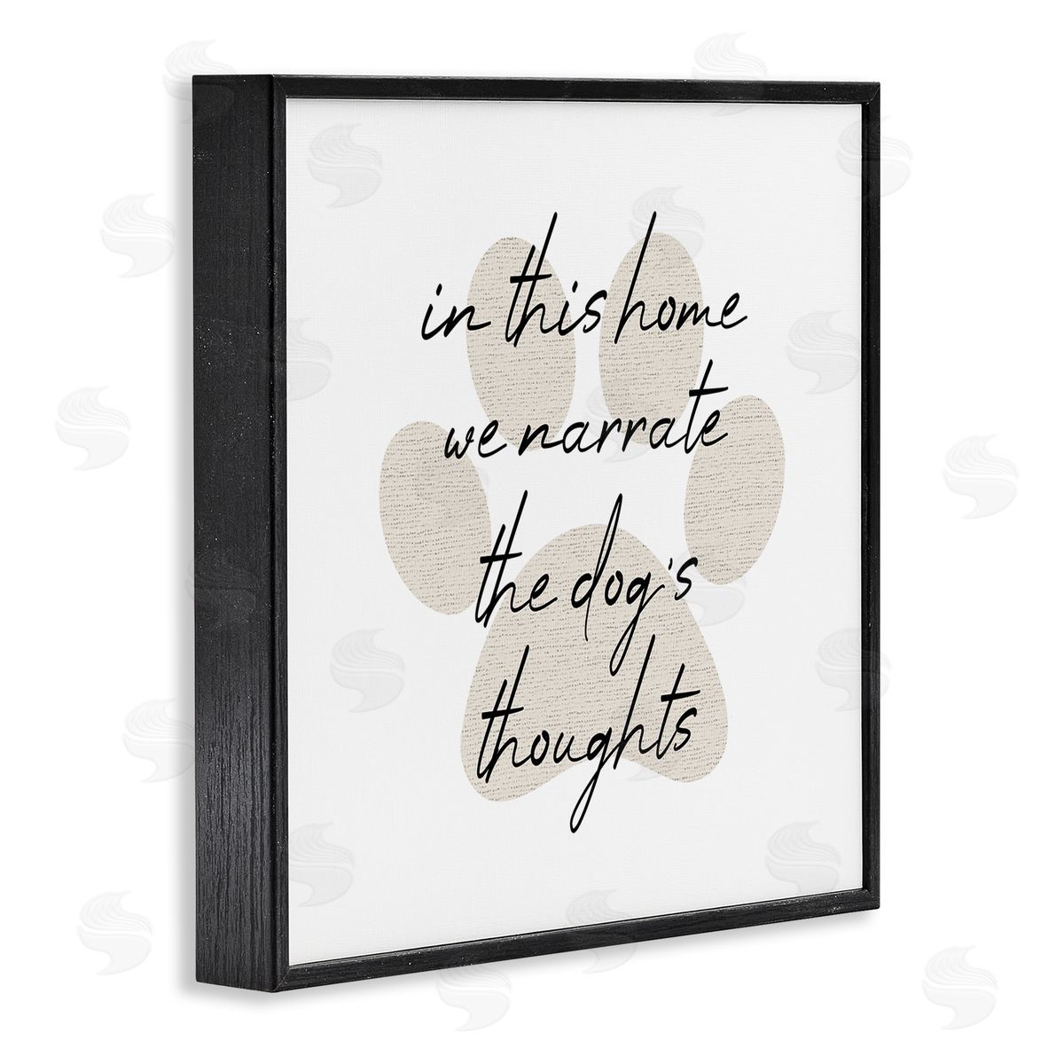 Stupell Studio Narrate Dog's Thoughts Funny Pet Black Framed Glicee Wall Art Print