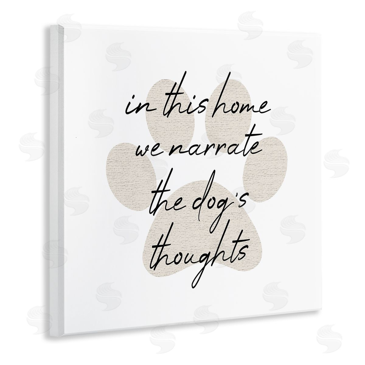 Stupell Studio Narrate Dog's Thoughts Funny Pet Wooden Wall Plaque Art Print