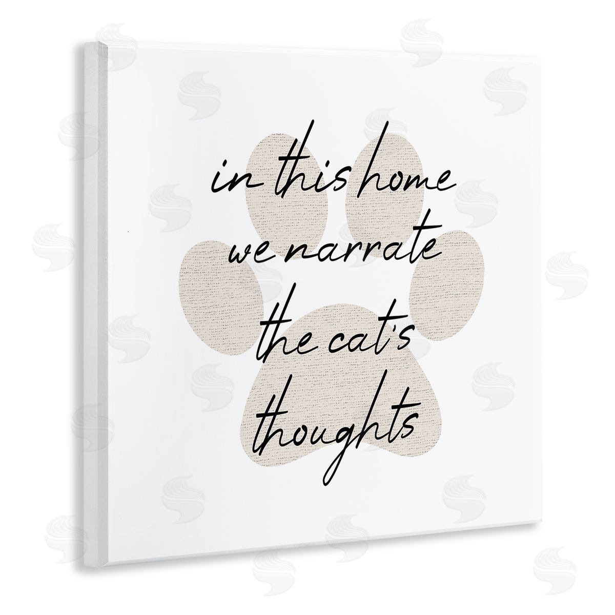 Stupell Studio Narrate Cat's Thoughts Paw Shape Wooden Wall Plaque Art Print