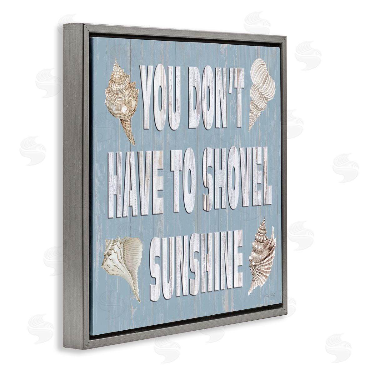 Cindy Jacobs You Don't Have To Shovel Sunshine Phrase Gray Floating Frame Canvas Wall Art Print