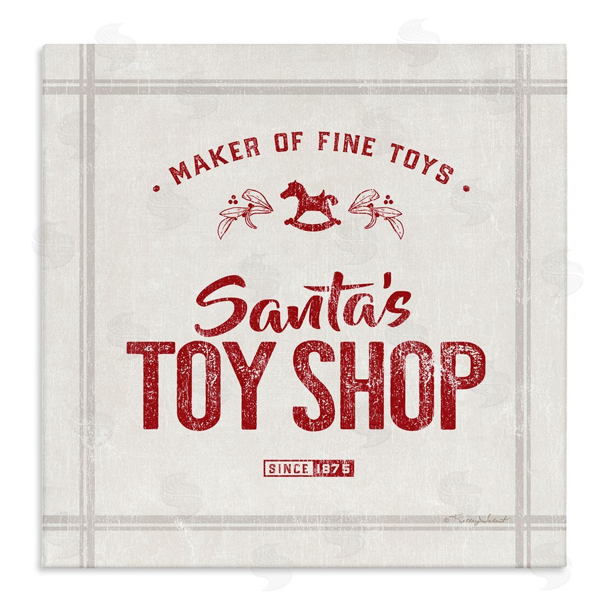 Kelley Talent Santa's Toy Shop Vintage Sign Stretched Canvas Wall Art Print