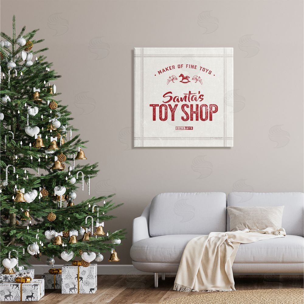 Kelley Talent Santa's Toy Shop Vintage Sign Canvas Wall Art in Room